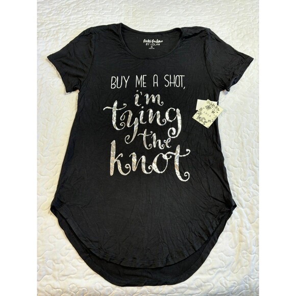 Bridal boutique by LDLA Black By Me A Shot I’m Tying The Knot Shirt size medium - Picture 1 of 7